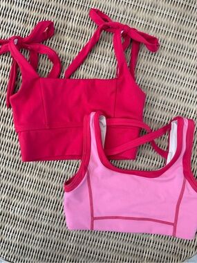 JO+JAX Red and Pink Crop Tops Size YL